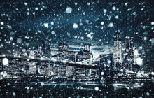 Winter Manhattan In The Snowfall