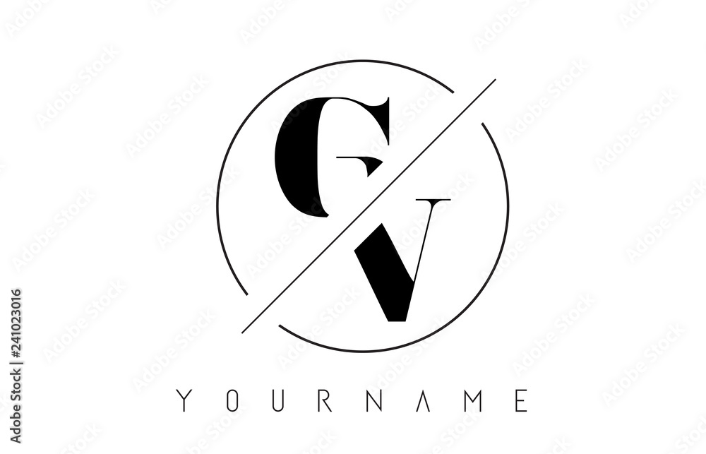 GV Letter Logo with Cutted and Intersected Design Stock Vector | Adobe ...