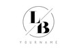 LB Letter Logo with Cutted and Intersected Design