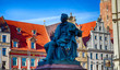 Monument to Alexander Fredro on Rynek Square in Wroclaw in Poland