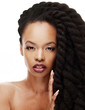  African American woman with Beautiful twisted hairstyle