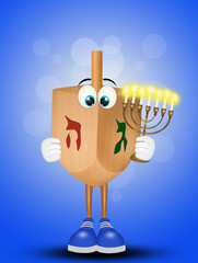 Wall Mural - illustration of dreidel for Hanukkah