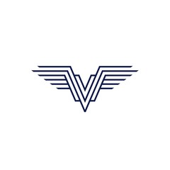 Wall Mural - v wings logo vector emblem