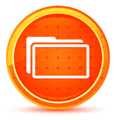 Wall Mural - Folder icon natural orange round button