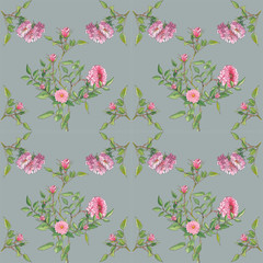 Seamless floral pattern with roses.