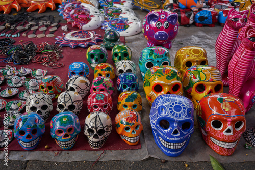 Fotografie, Obraz Mexican skull calavera traditional souvenir