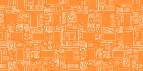 Poster - Gadgets and devices pattern	