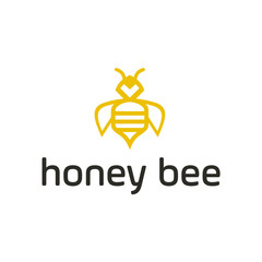 Poster - Bee honey creative vector icon symbol logo. Hard work linear logotype. - Vector