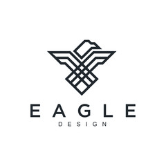 Fototapete - The flying eagle. Vector emblem. - Vector