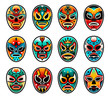 Lucha libre luchador wrestling show masks set