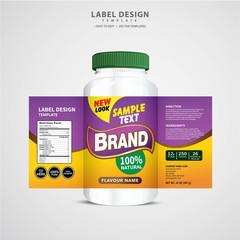 Wall Mural - Bottle label, Package template design, Label design, mock up design label template