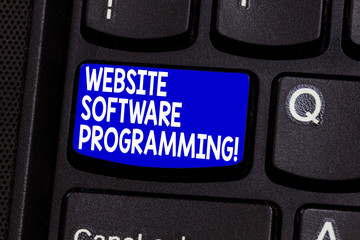 Word writing text Website Software Programming. Business concept for coding or programming that enables website Keyboard key Intention to create computer message pressing keypad idea
