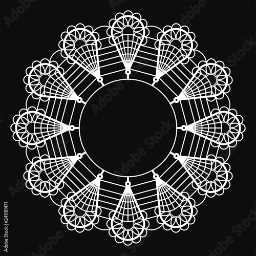 Fotografia, Obraz White Lace Doily Frame - Beautiful vintage style white lace doily frame with cop