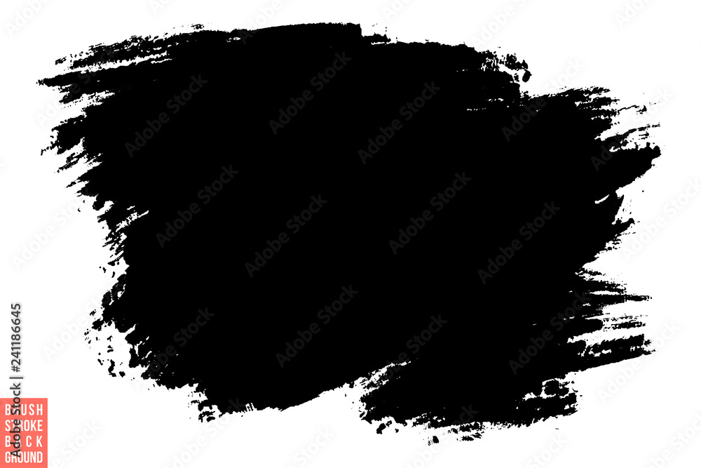 Vector hand drawn big brush stain. Monochrome ink painted stroke ...