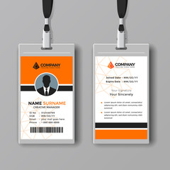 Wall Mural - Corporate orange ID card design template