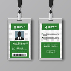 Wall Mural - Elegant green ID card design template