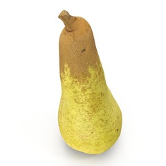 Wall Mural - Long Yellow Pear 3D Illustration On White Background Isolated