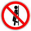 srr508 SignRoundRed - german - Verbotszeichen: Nicht an die Tür lehnen / anlehnen - english - prohibition sign - do not lean on door - red g6960