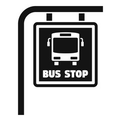 Sticker - Bus stop sign icon. Simple illustration of bus stop sign vector icon for web design isolated on white background