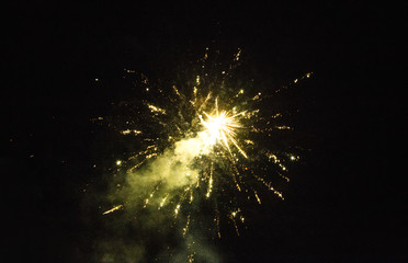 Image of colorful fireworks on the black sky