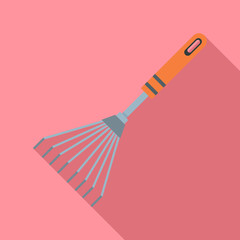 Poster - Metal rake icon. Flat illustration of metal rake vector icon for web design