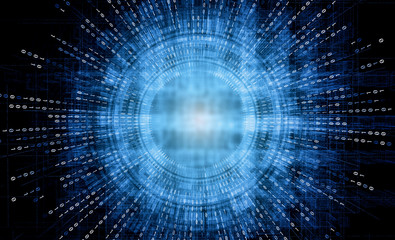 abstract futuristic digital system technology background, hud interface from the binary code of the 