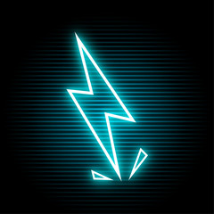 Wall Mural - neon electric ray symbol