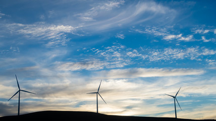 windmills under the blue sky