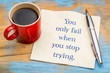 You only fail when ...
