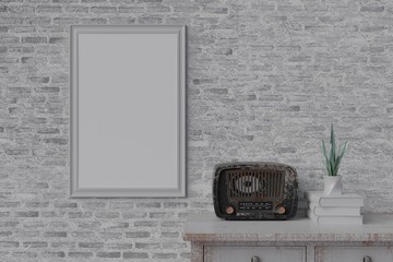 picture frame mock up concept 3d render