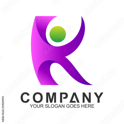 People Letter K Logo Health And Care Fitness Body Happiness