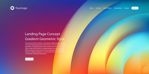 Trendy gradient shapes of Website Landing Page Background