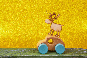 Wall Mural - Wood car with christmas decorations