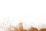 Fototapeta Tęcza - Brown color powder explosion on white background. Colored cloud. Colorful dust explode. Paint Holi.