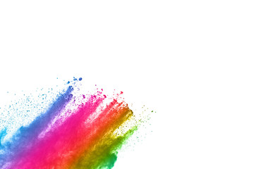Wall Mural - abstract powder splatted background. colorful powder explosion on white background. colored cloud. c