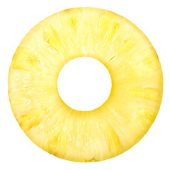 Wall Mural - Pineapple ananas comosus round slice, top