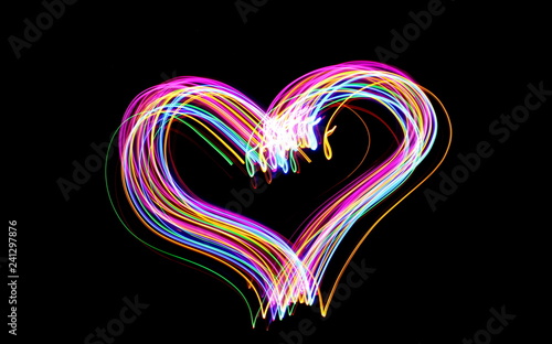 wallpapers Blue Pink Heart Black Background adobe stock