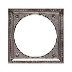 Silver frame for paintings, mirrors or photo isolated on white background