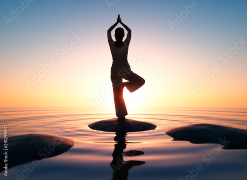 Yoga - Sonnenuntergang am Meer