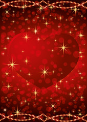 Wall Mural - Red vertical banner with red heart for Valentine's Day.