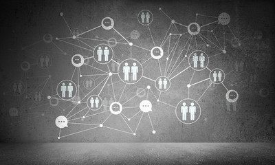 Wall Mural - wireless technologies as means of business communication.