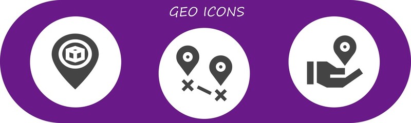 Poster - Vector icons pack of 3 filled geo icons