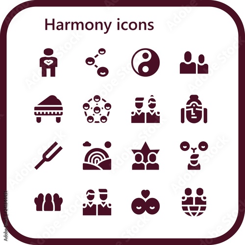 Fotografía Vector icons pack of 16 filled harmony icons
