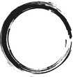 © Oleksandr - vector brush strokes circles of paint on white background. Ink hand drawn paint brush circle. Logo, label design element vector illustration. Black abstract grunge circle. Frame.