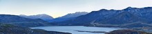 Panoramic Landscape View Jordanelle Reservoir Off Utah Highway 248, In The Wasatch Back Rocky Mountains, And Cloudscape. America.