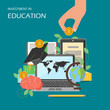 Investment in education concept vector flat illustration