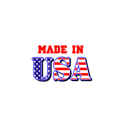 Sticker - Made in USA vector American flag icon