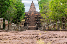 Phanom Rung Historical Park Is Castle Rock Old Architecture.