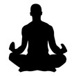 © Serhii - Meditating man Practicing yoga symbol icon black color vector illustration flat style image