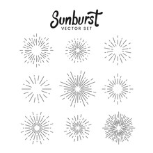 Sunburst Vector Set On White